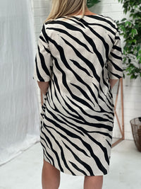 Bailee Zebra Linen Dress