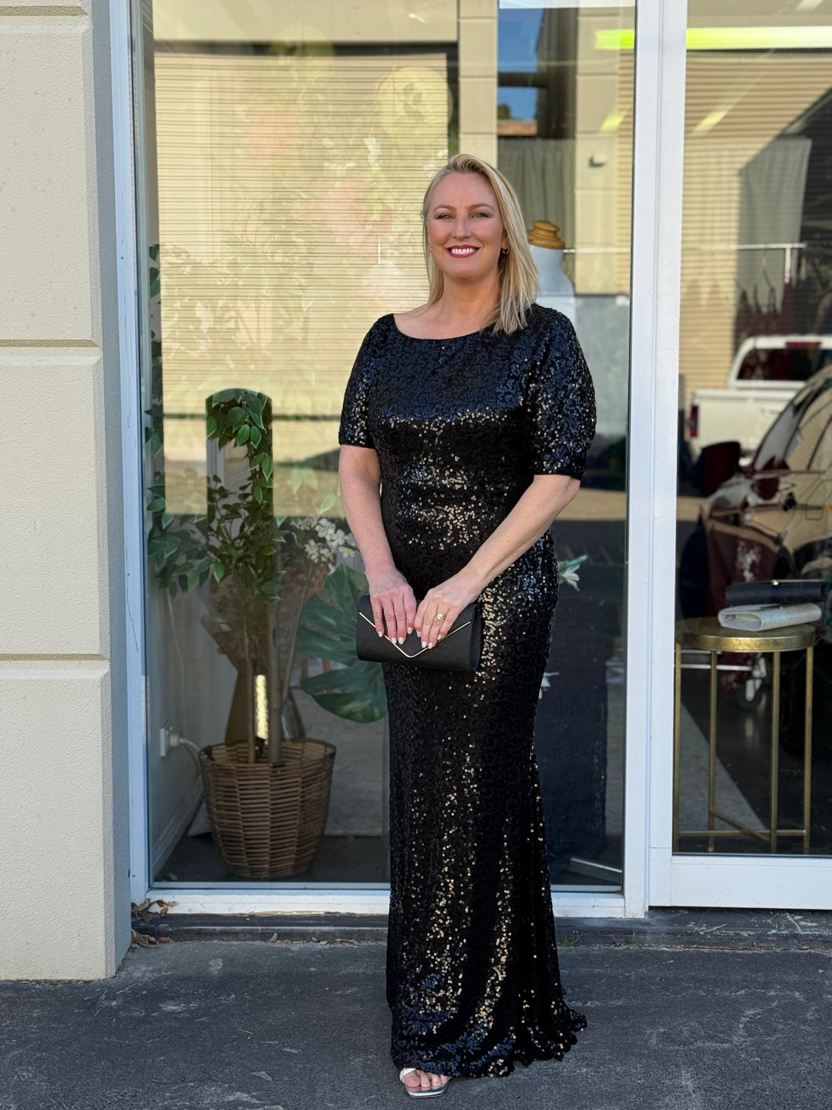Bailey Black Sequin Gown