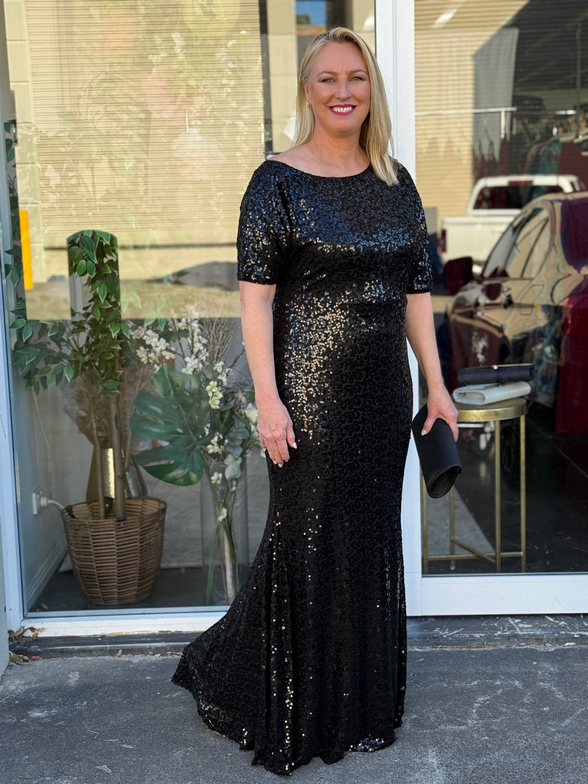 Bailey Black Sequin Gown