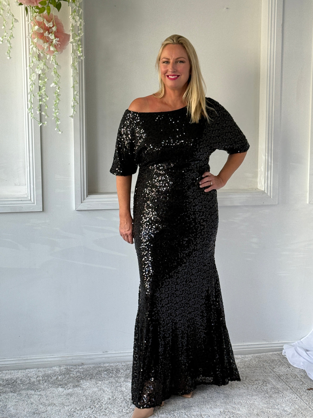 Bailey Black Sequin Gown
