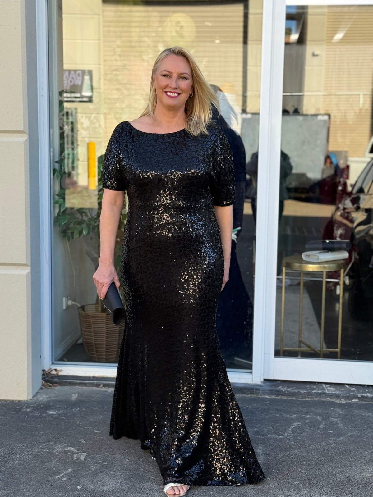 Bailey Black Sequin Gown