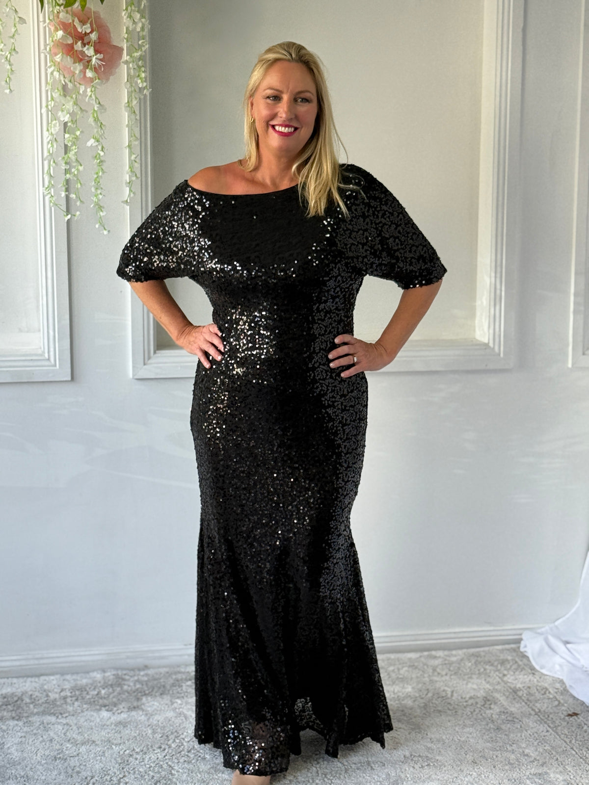 Bailey Black Sequin Gown – Dressxox