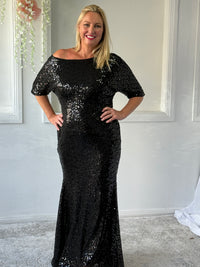 Bailey Black Sequin Gown