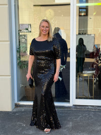 Bailey Black Sequin Gown