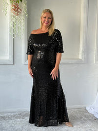 Bailey Black Sequin Gown