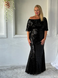 Bailey Black Sequin Gown