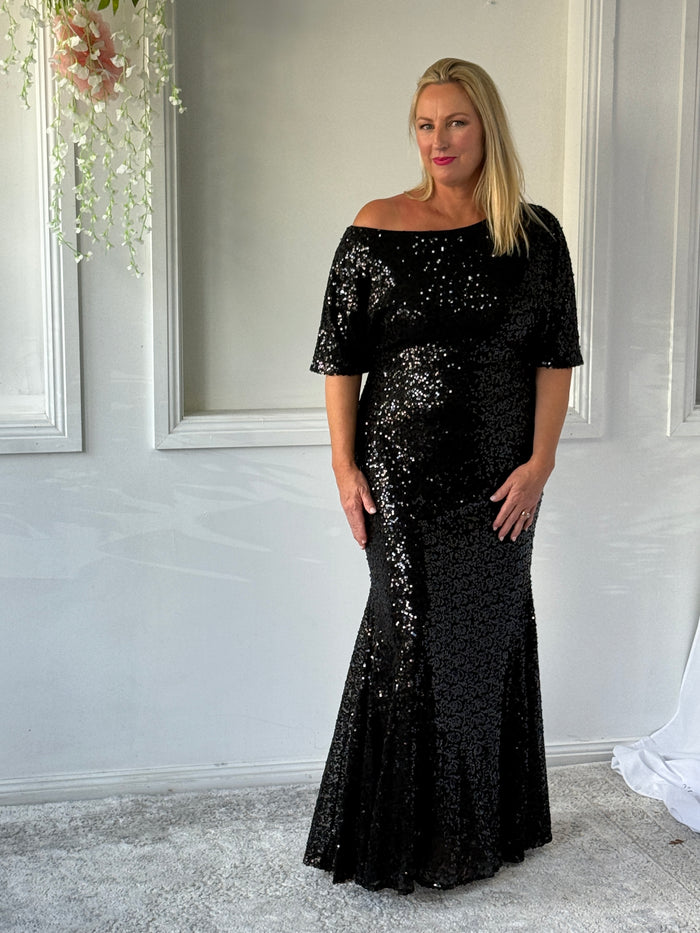 Bailey Black Sequin Gown