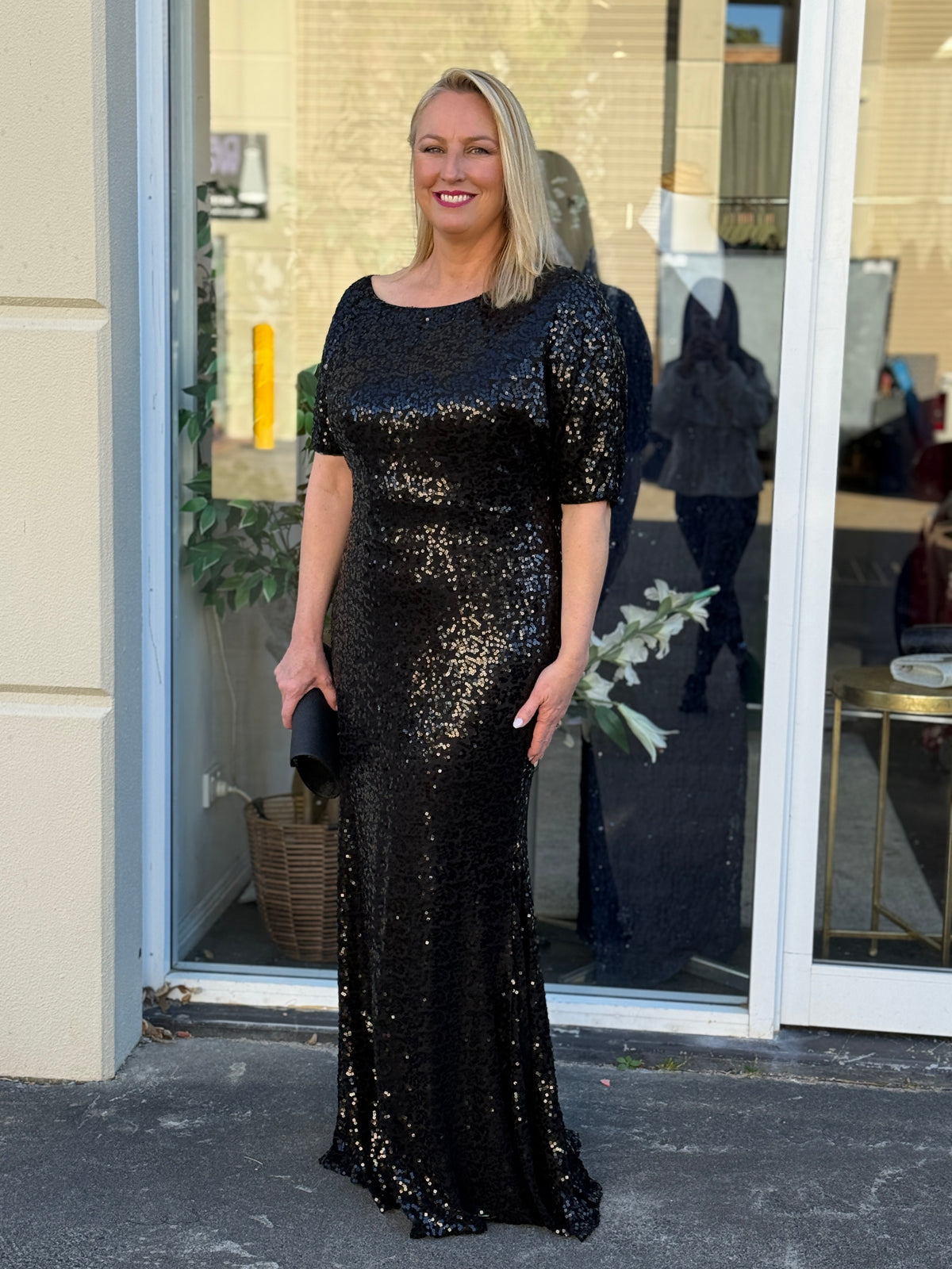 Bailey Black Sequin Gown
