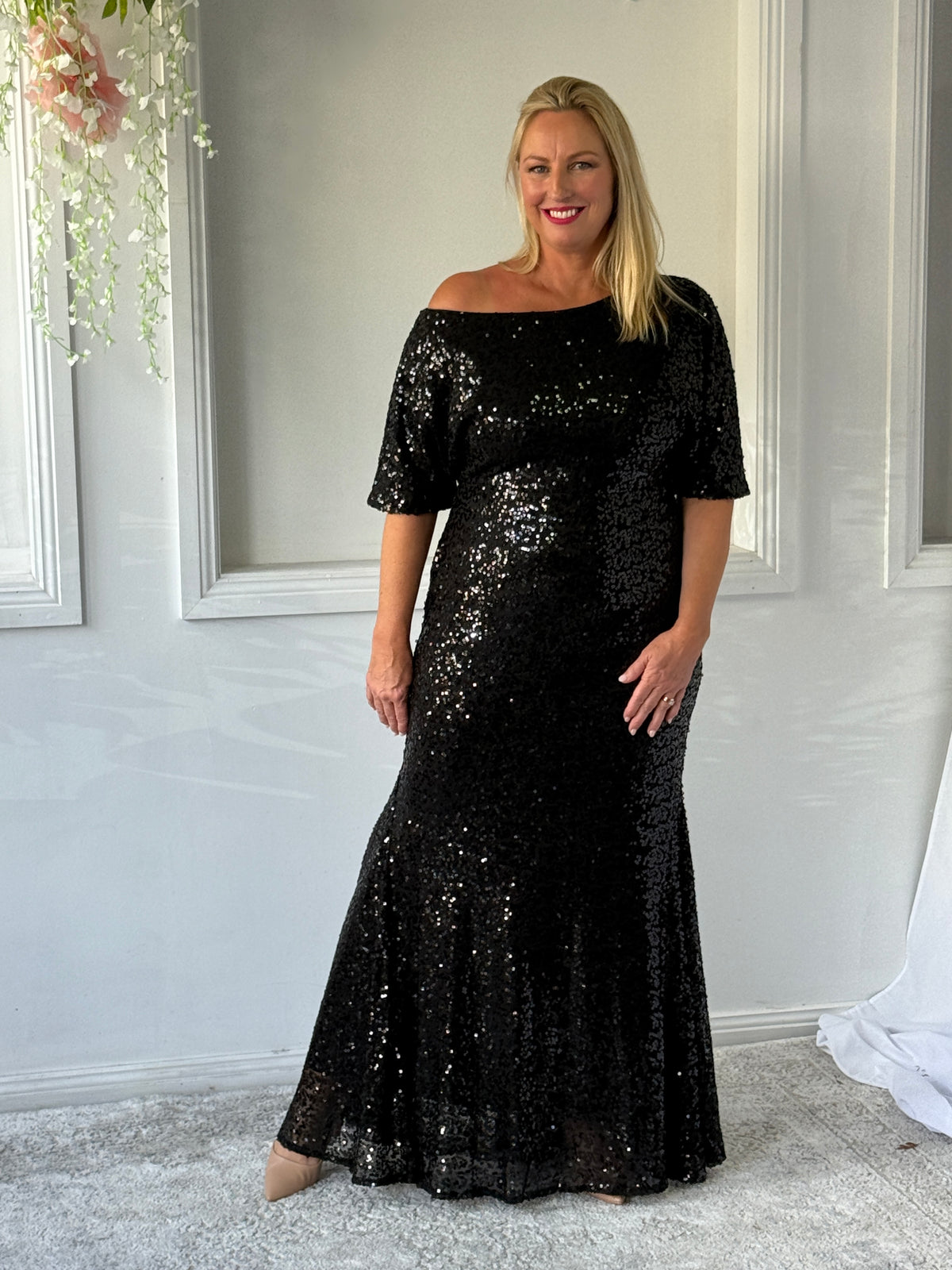 Bailey Black Sequin Gown