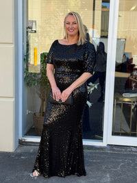 Bailey Black Sequin Gown