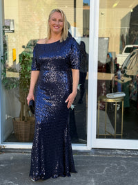 Bailey Navy Sequin Gown