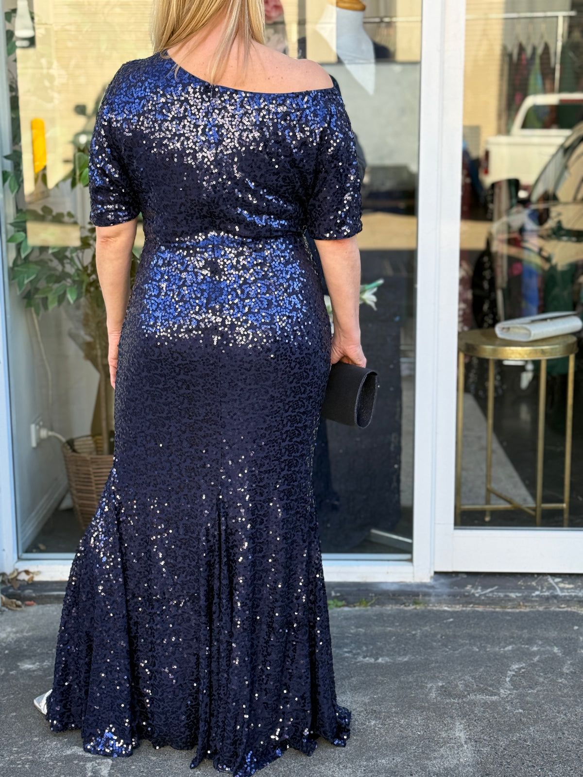 Bailey Navy Sequin Gown