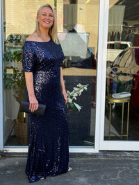 Bailey Navy Sequin Gown