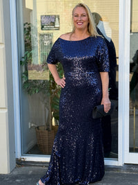 Bailey Navy Sequin Gown