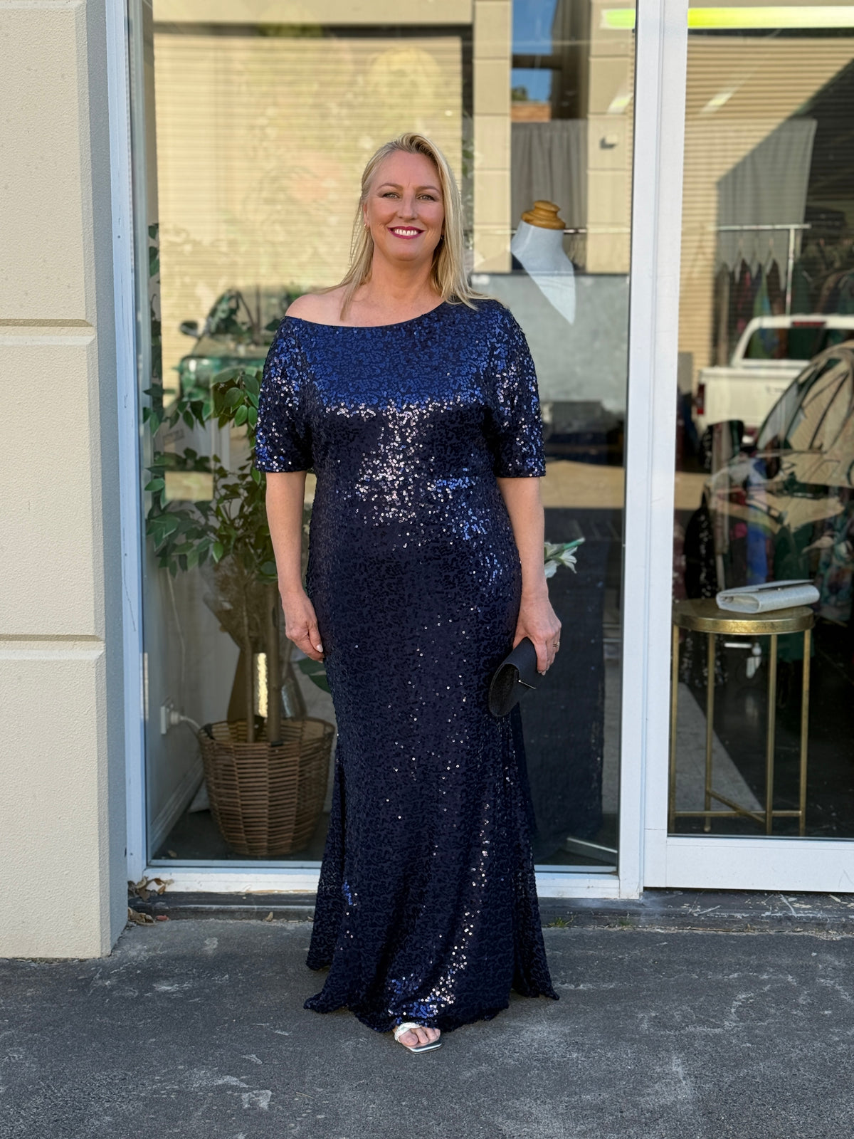 Bailey Navy Sequin Gown