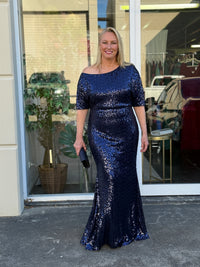 Bailey Navy Sequin Gown