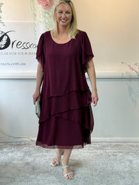 Bella Burgundy Evening Dress