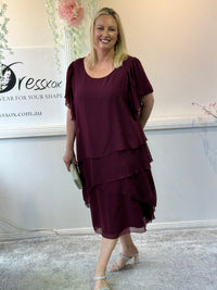 Bella Burgundy Evening Dress
