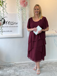 Bella Burgundy Evening Dress