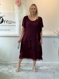 Bella Burgundy Evening Dress