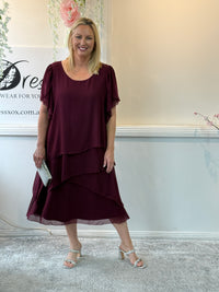 Bella Burgundy Evening Dress