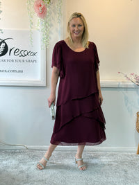 Bella Burgundy Evening Dress