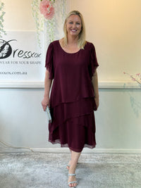Bella Burgundy Evening Dress