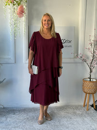 Bella Burgundy Evening Dress