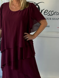 Bella Burgundy Evening Dress