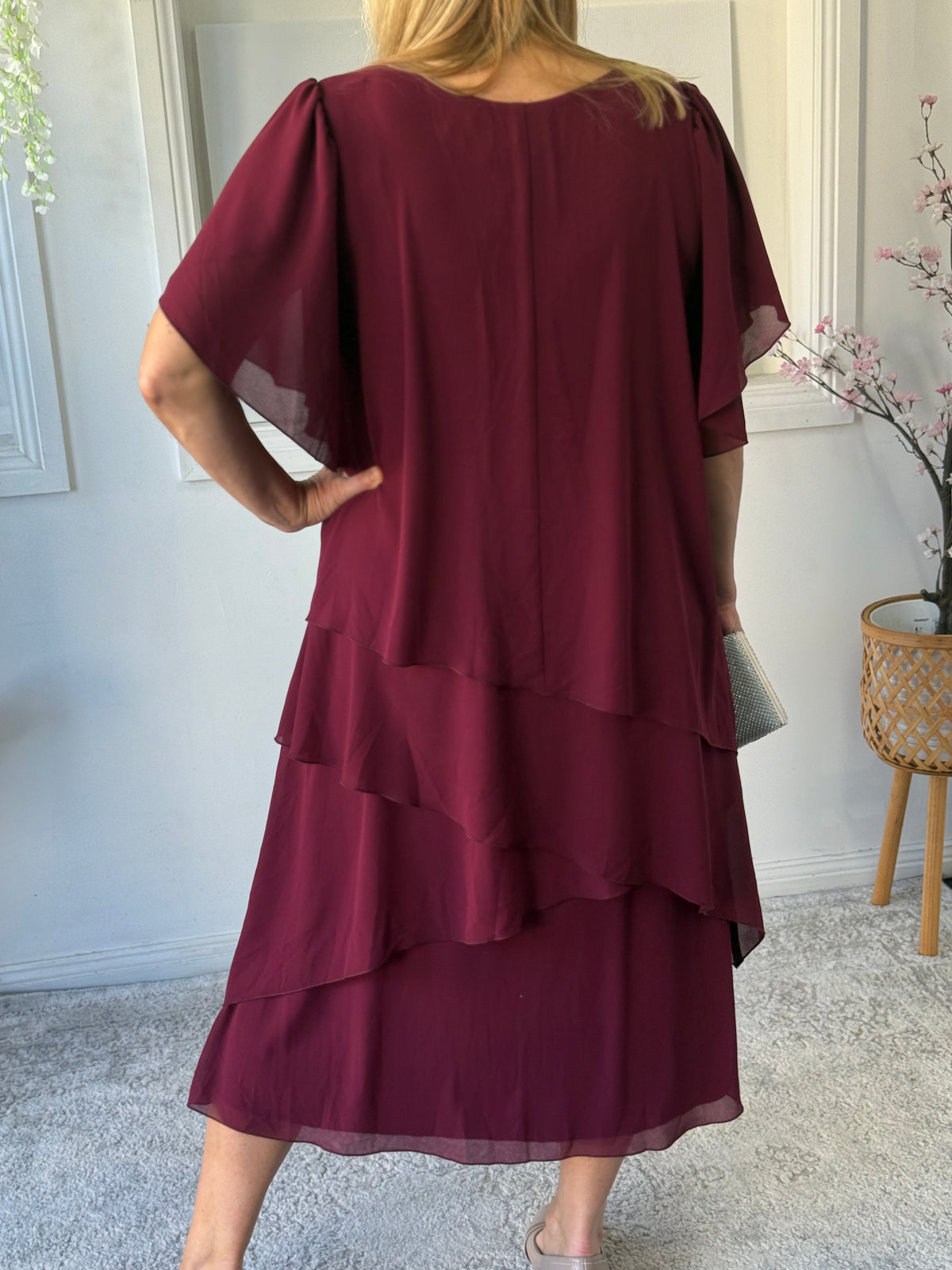 Bella Burgundy Evening Dress