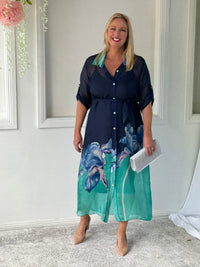 Bethany Navy Silk 2-Piece Set