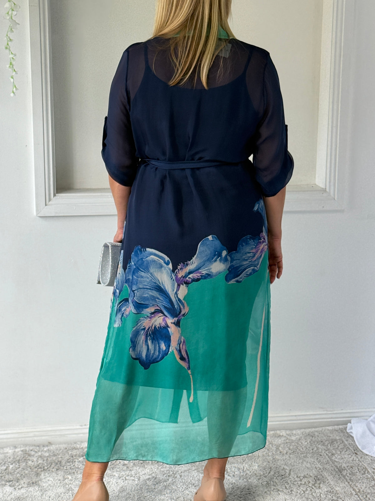 Bethany Navy Silk 2-Piece Set