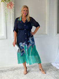 Bethany Navy Silk 2-Piece Set