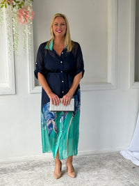 Bethany Navy Silk 2-Piece Set