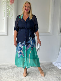 Bethany Navy Silk 2-Piece Set