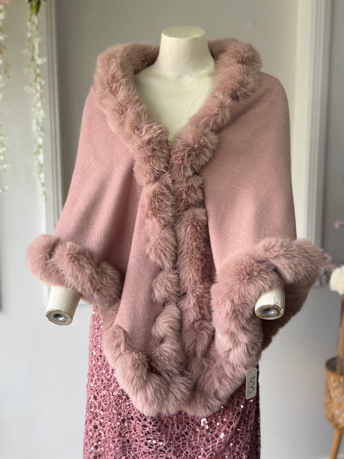 Betsy Faux Fur Evening Shawl
