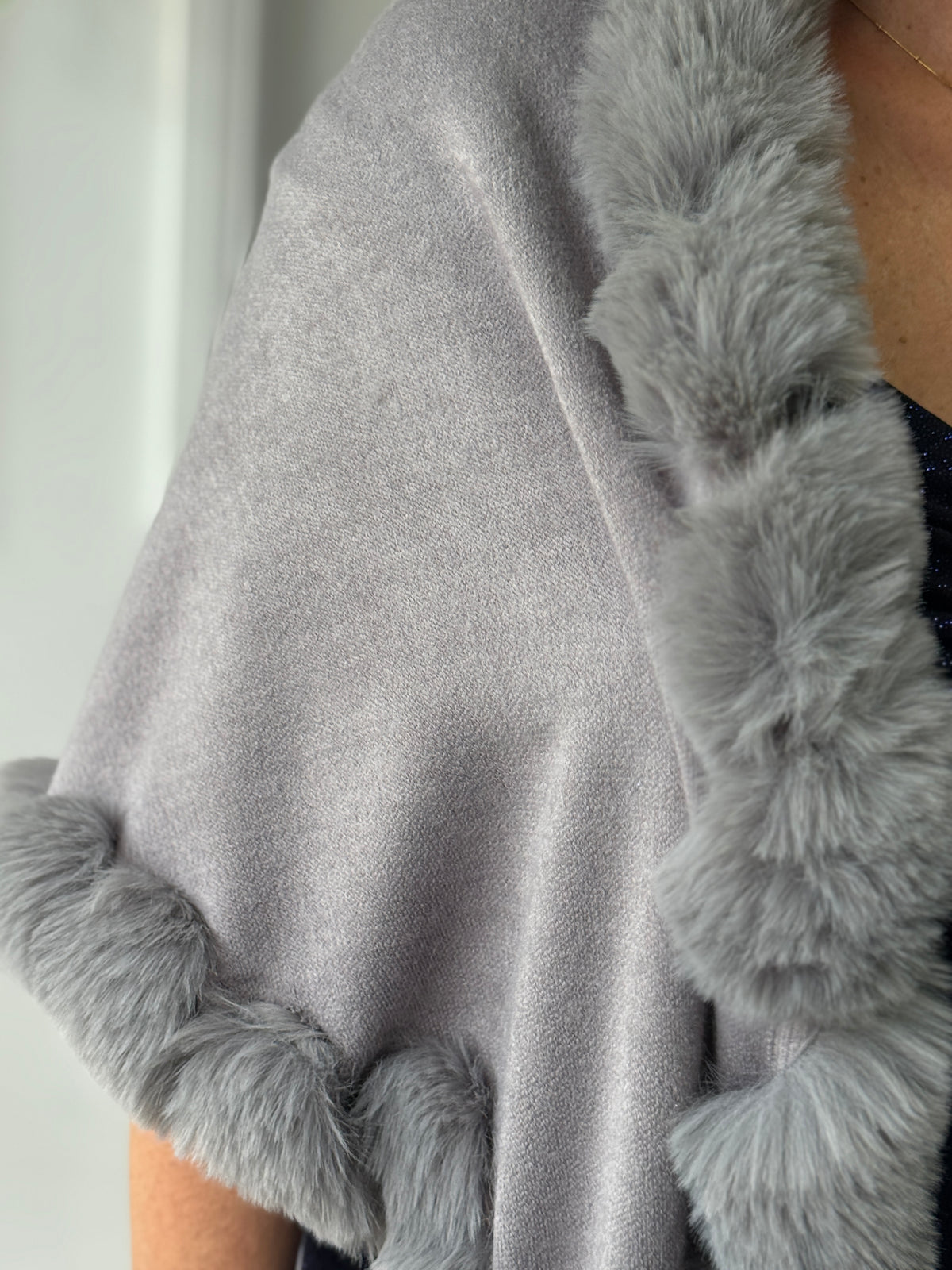 Betsy Faux Fur Evening Shawl