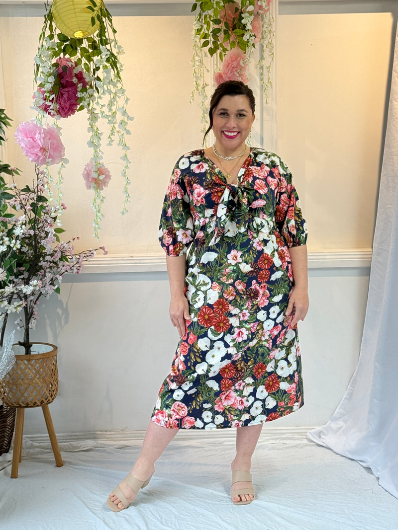 Bowie Navy Floral Dress