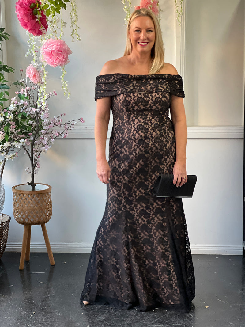 Brinley Black Lace Gown