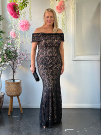 Brinley Black Lace Gown