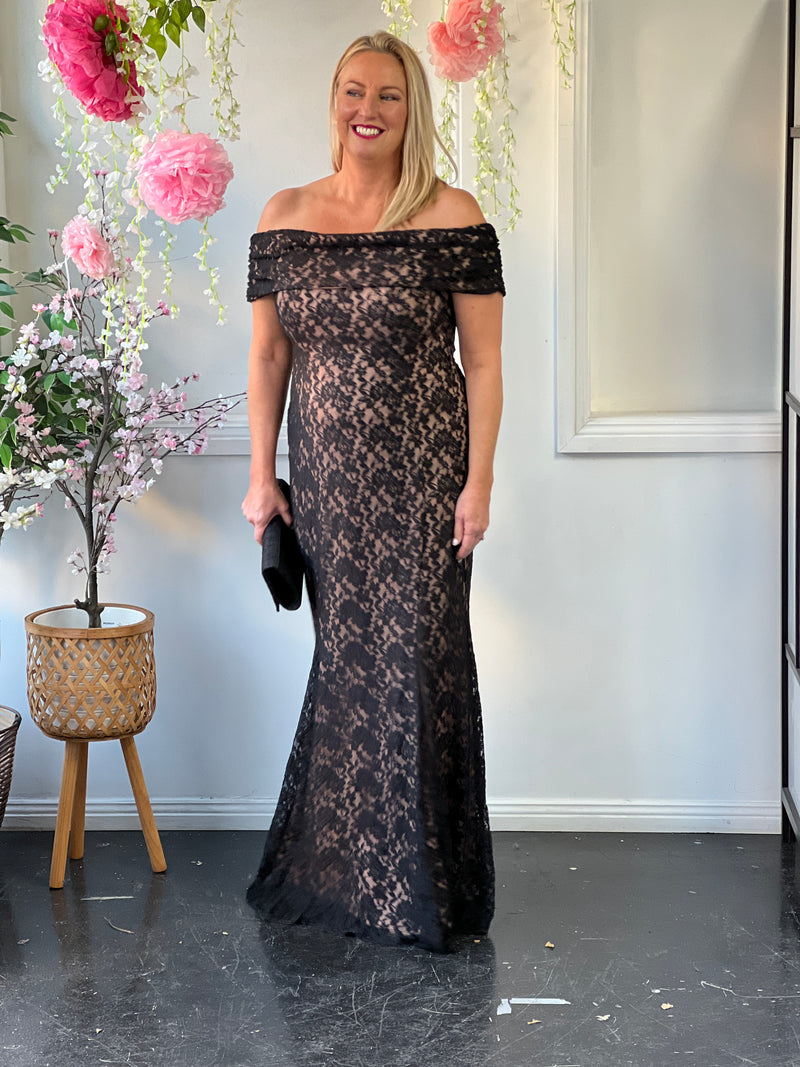 Brinley Black Lace Gown