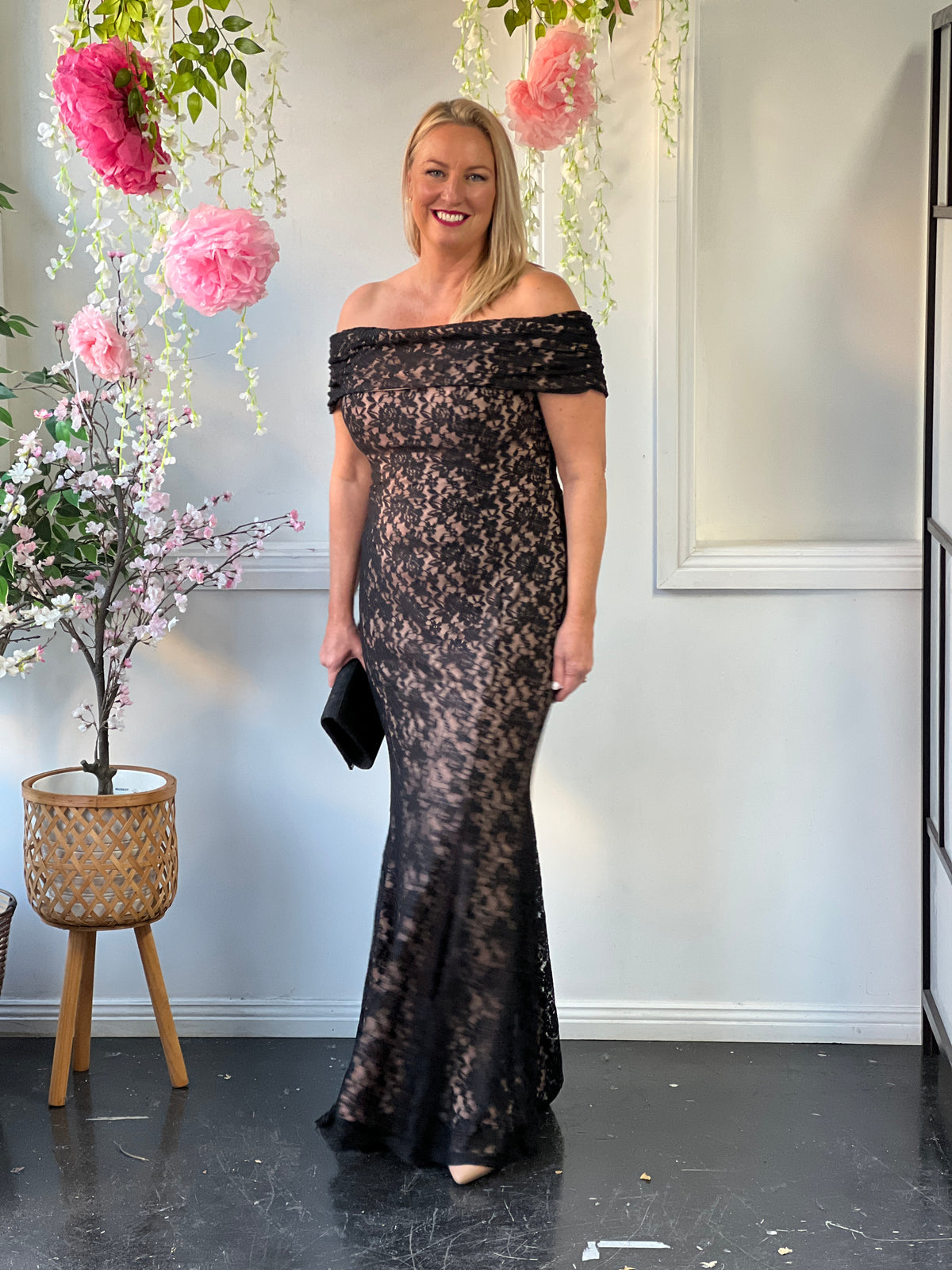 Brinley Black Lace Gown