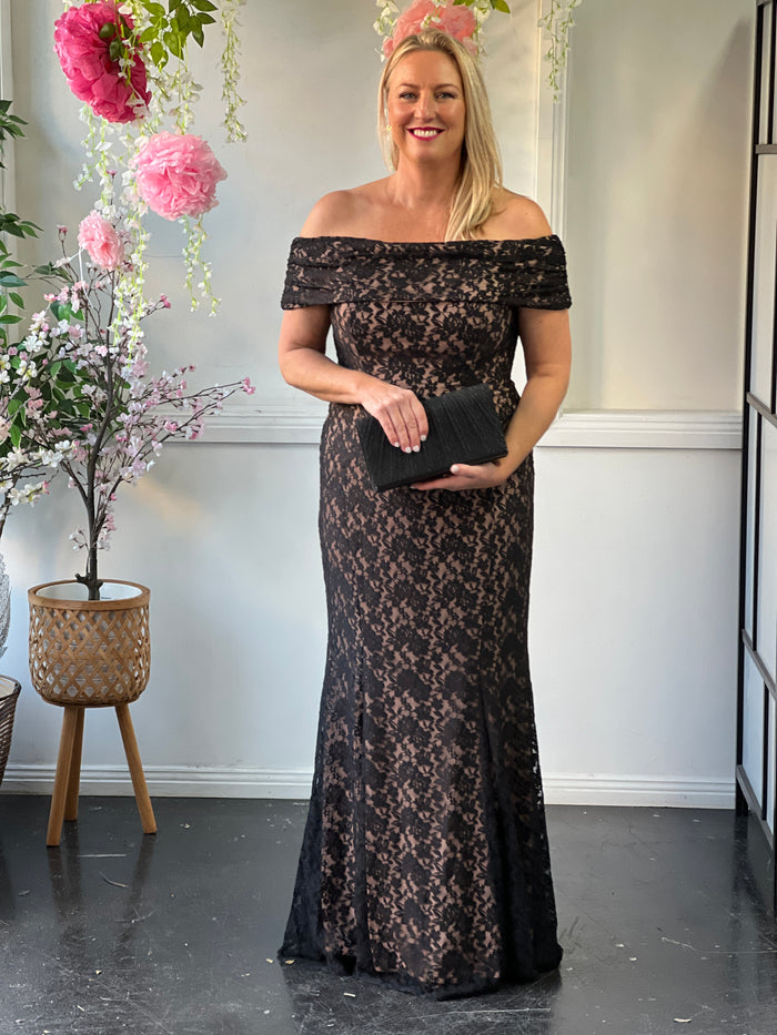 Brinley Black Lace Gown