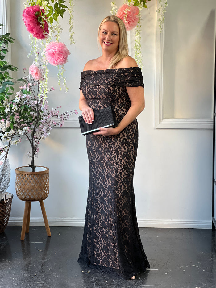 Brinley Black Lace Gown
