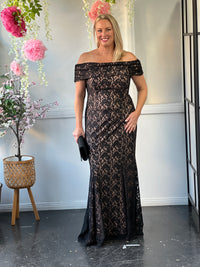 Brinley Black Lace Gown