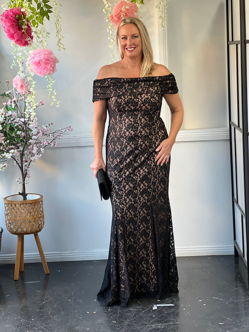 Brinley Black Lace Gown