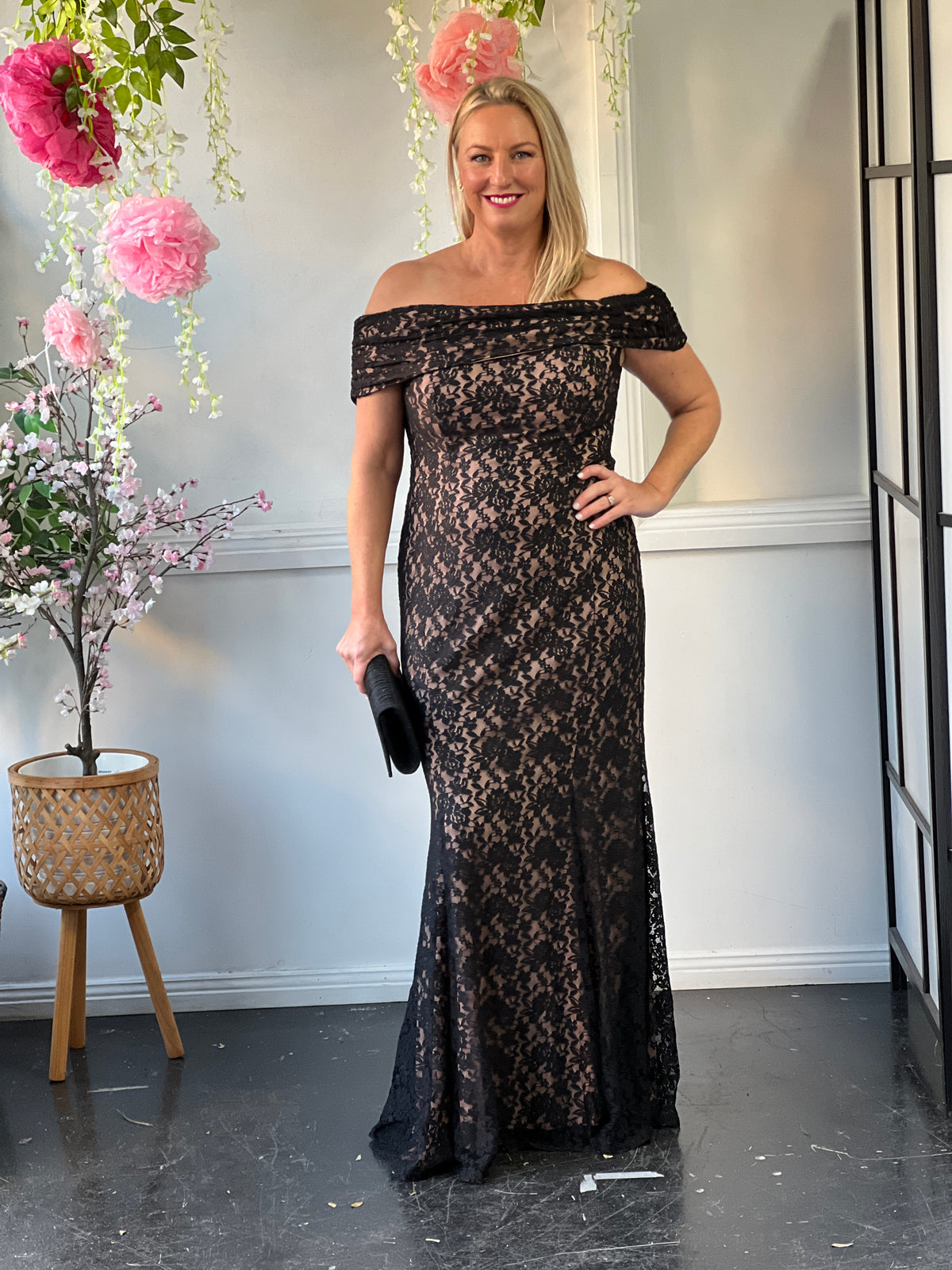 Brinley Black Lace Gown