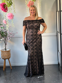 Brinley Black Lace Gown