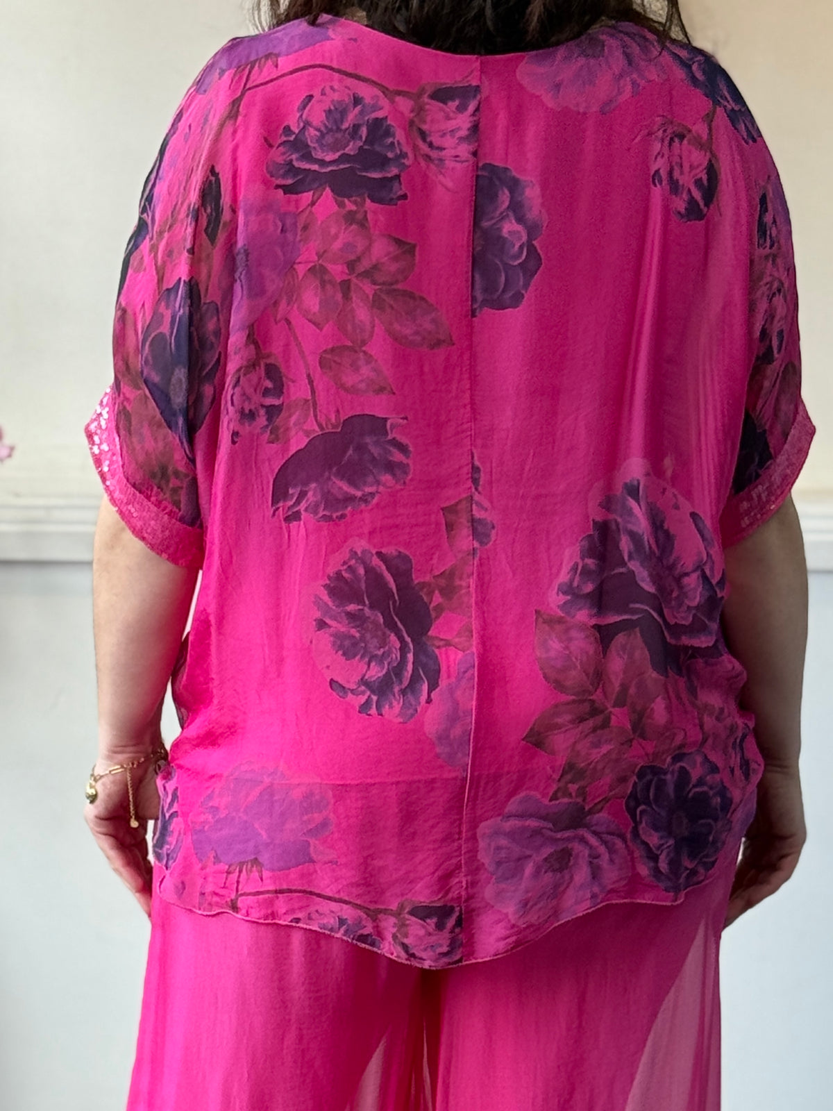 Brooklyn Fuchsia Floral Silk Top