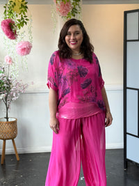 Brooklyn Fuchsia Floral Silk Top